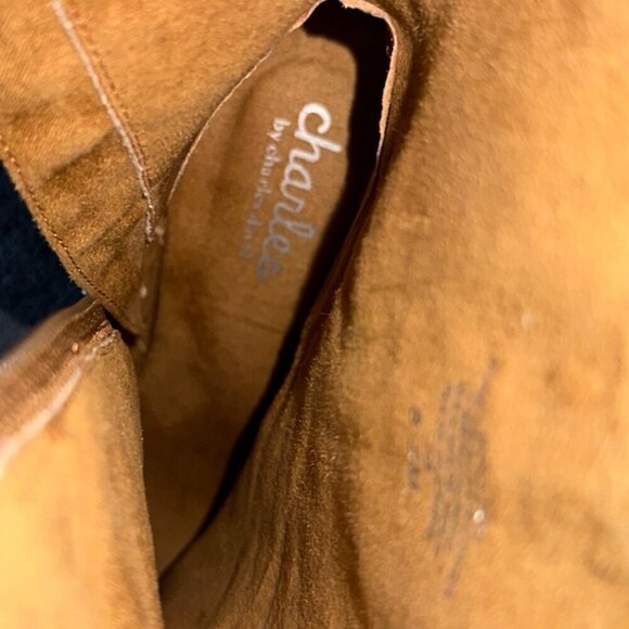 Tall Ankle Brown Suede Booties Tan Women's Size 8.5 Fringe Pointed Toe - Picture 11 of 11